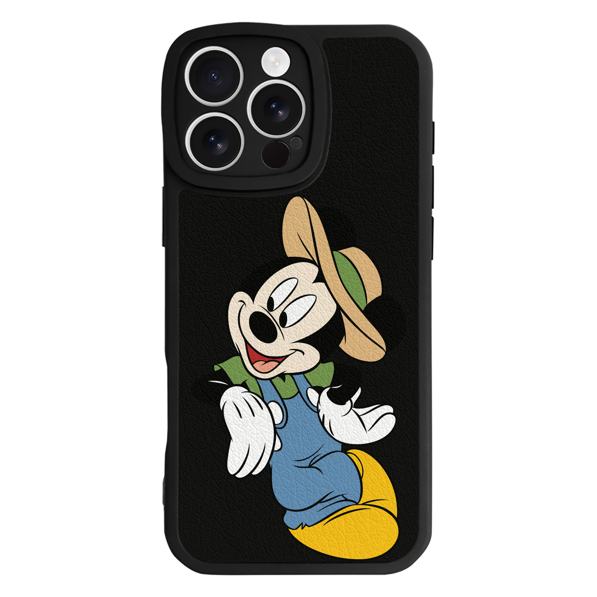 （画像用） ミッキーマウス Mickey Mouse 【iPhone 16シリーズ対応】シリコンスマホケース（レザー調） 材質：シリコン